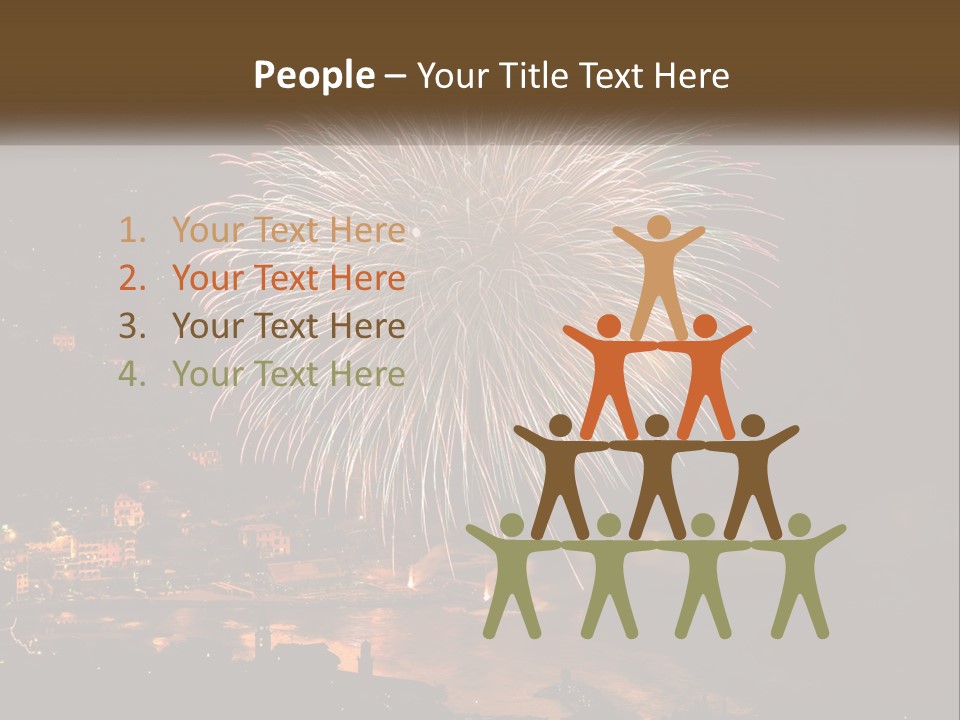 A Fireworks Display With A City In The Background PowerPoint Template