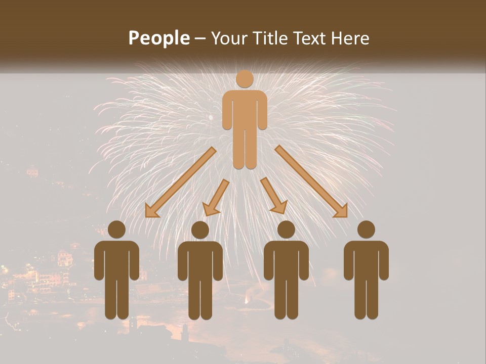A Fireworks Display With A City In The Background PowerPoint Template