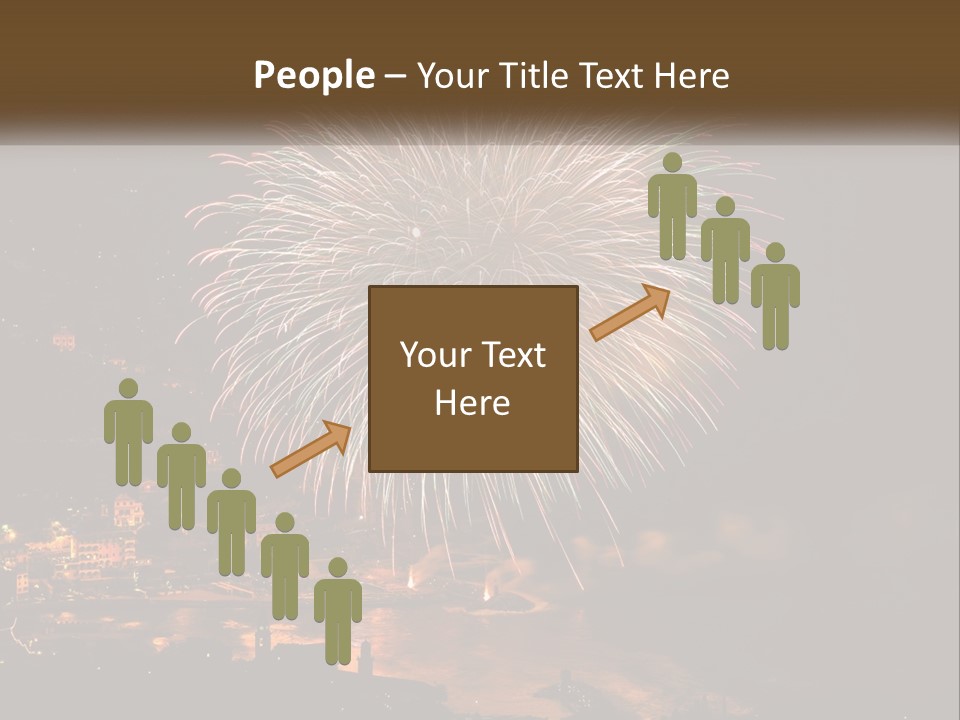 A Fireworks Display With A City In The Background PowerPoint Template