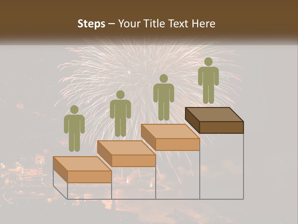 A Fireworks Display With A City In The Background PowerPoint Template