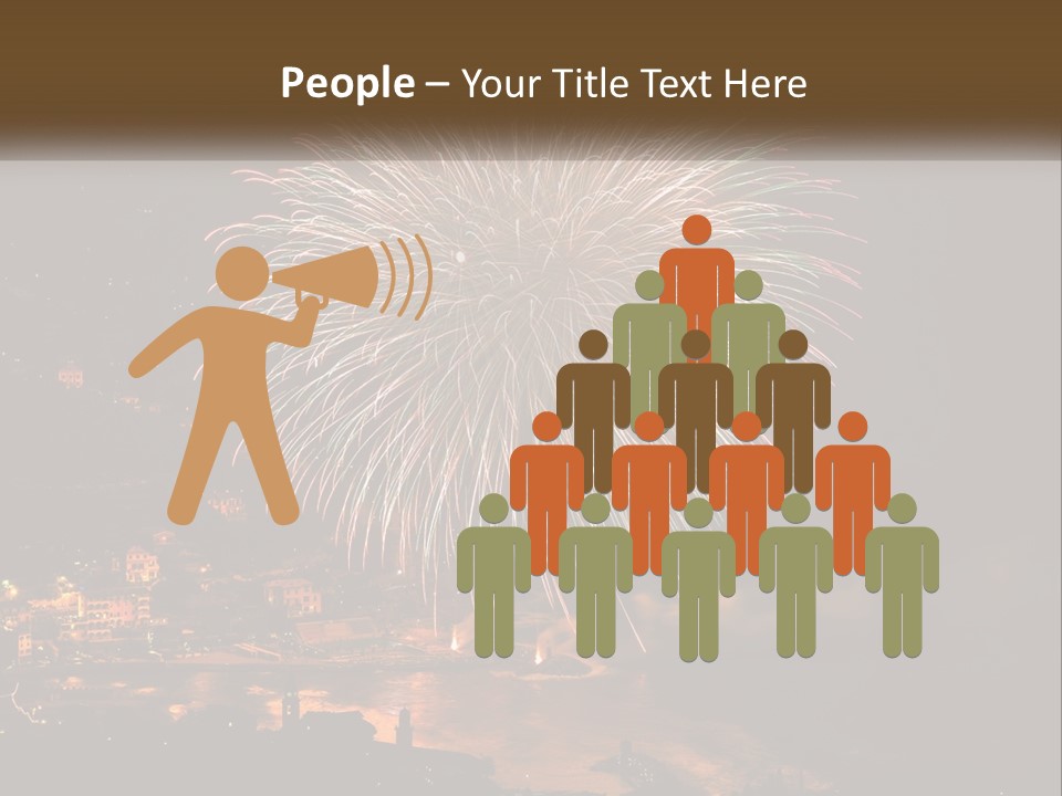 A Fireworks Display With A City In The Background PowerPoint Template