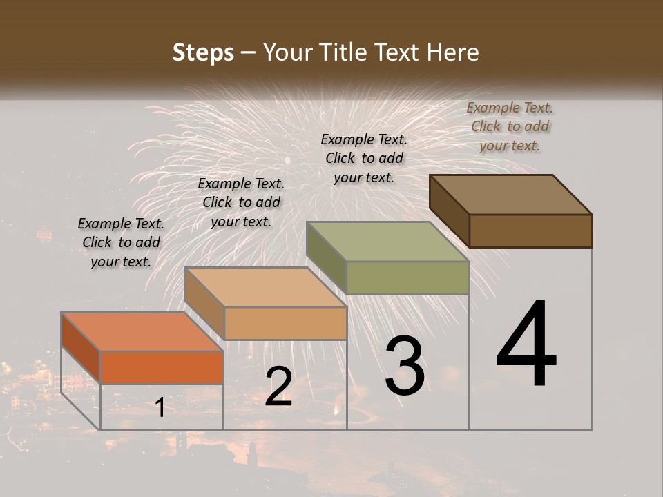 A Fireworks Display With A City In The Background PowerPoint Template