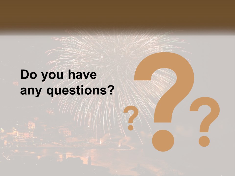 A Fireworks Display With A City In The Background PowerPoint Template