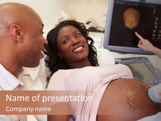 A Pregnant Woman Laying In A Hospital Bed PowerPoint Template