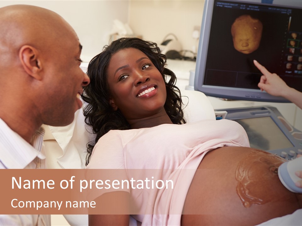 A Pregnant Woman Laying In A Hospital Bed PowerPoint Template