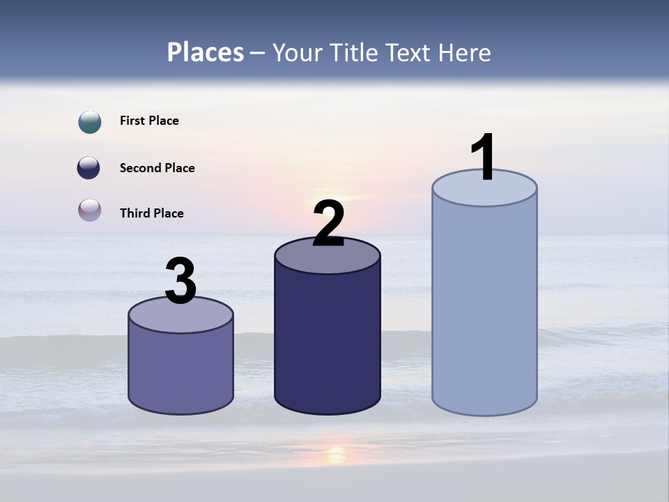 A Blue Ocean With A Sunset In The Background PowerPoint Template