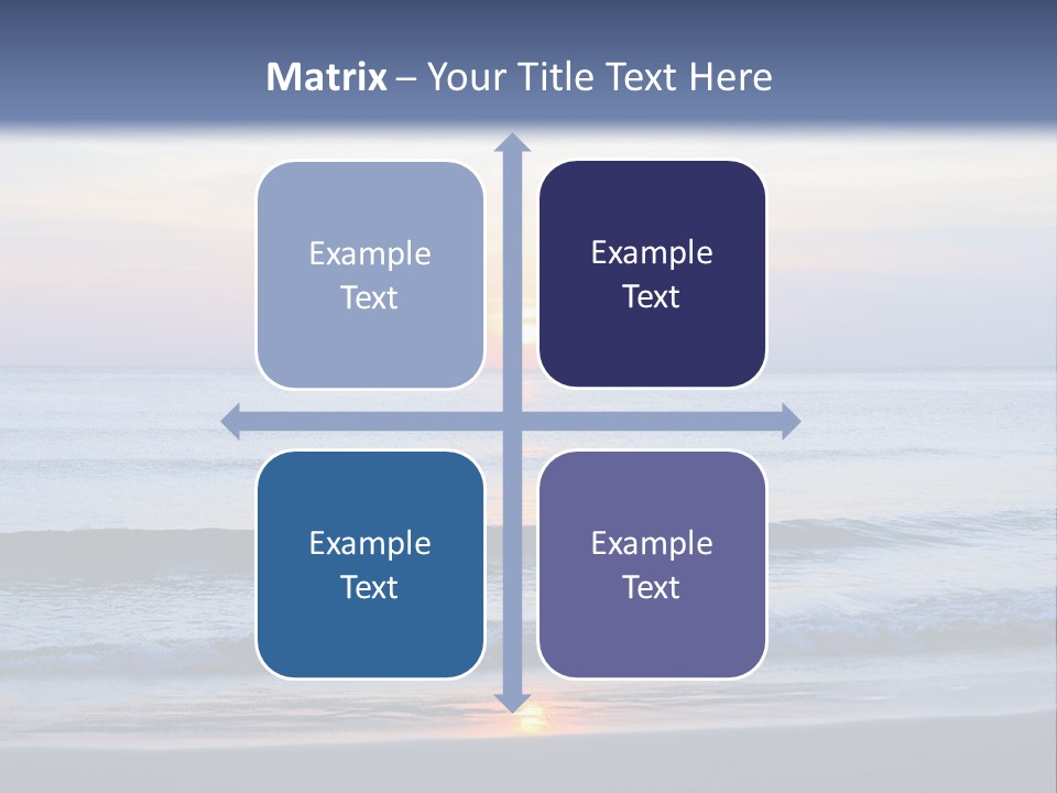 A Blue Ocean With A Sunset In The Background PowerPoint Template