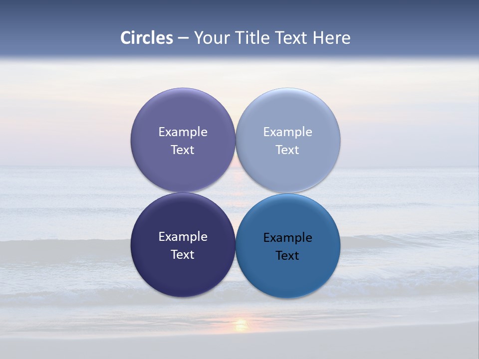 A Blue Ocean With A Sunset In The Background PowerPoint Template