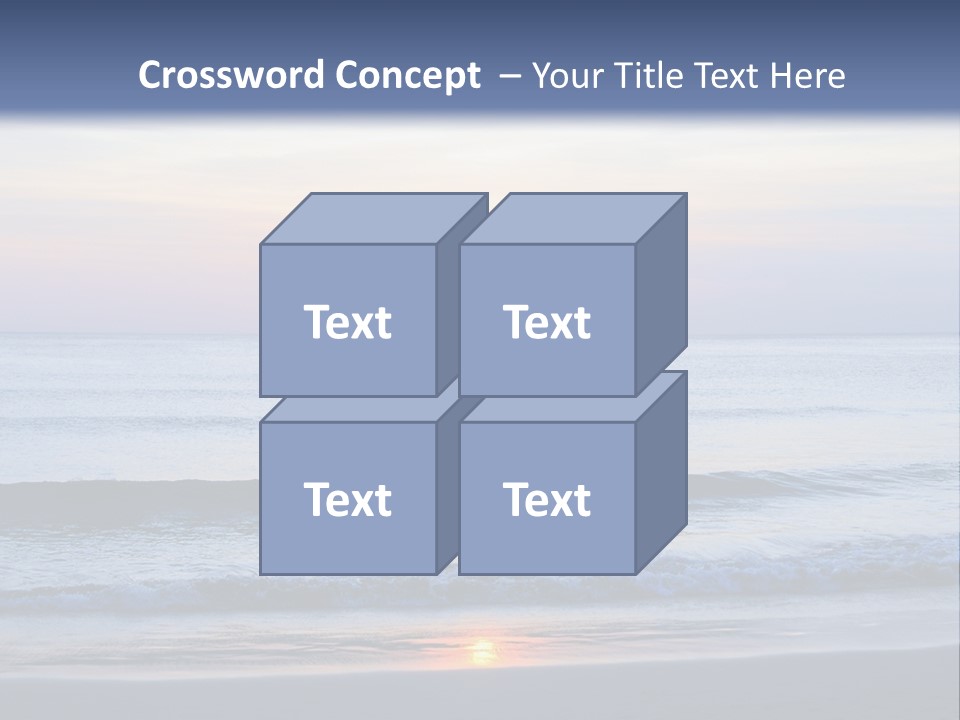 A Blue Ocean With A Sunset In The Background PowerPoint Template