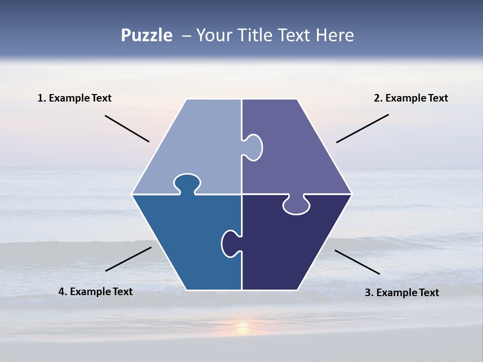 A Blue Ocean With A Sunset In The Background PowerPoint Template