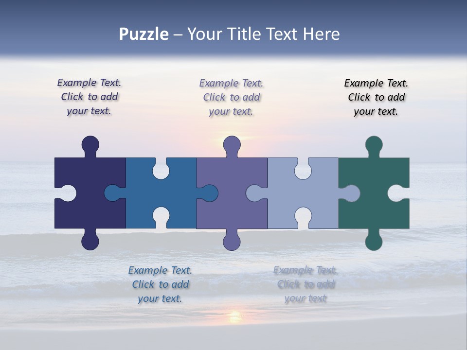A Blue Ocean With A Sunset In The Background PowerPoint Template