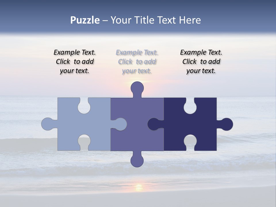 A Blue Ocean With A Sunset In The Background PowerPoint Template