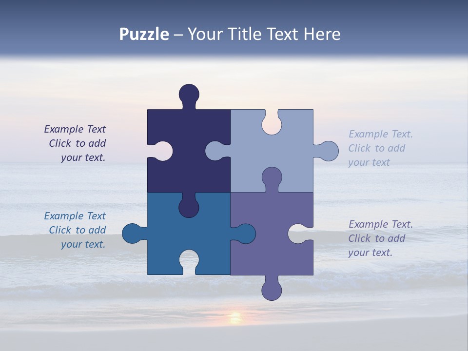 A Blue Ocean With A Sunset In The Background PowerPoint Template