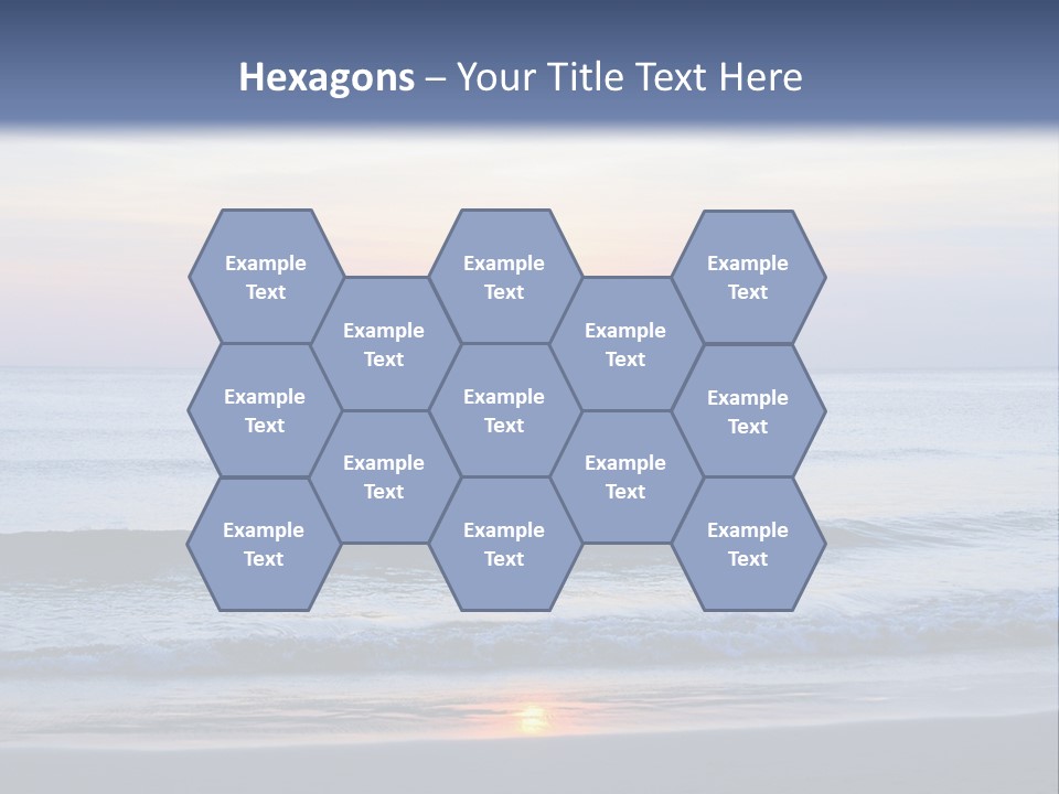 A Blue Ocean With A Sunset In The Background PowerPoint Template