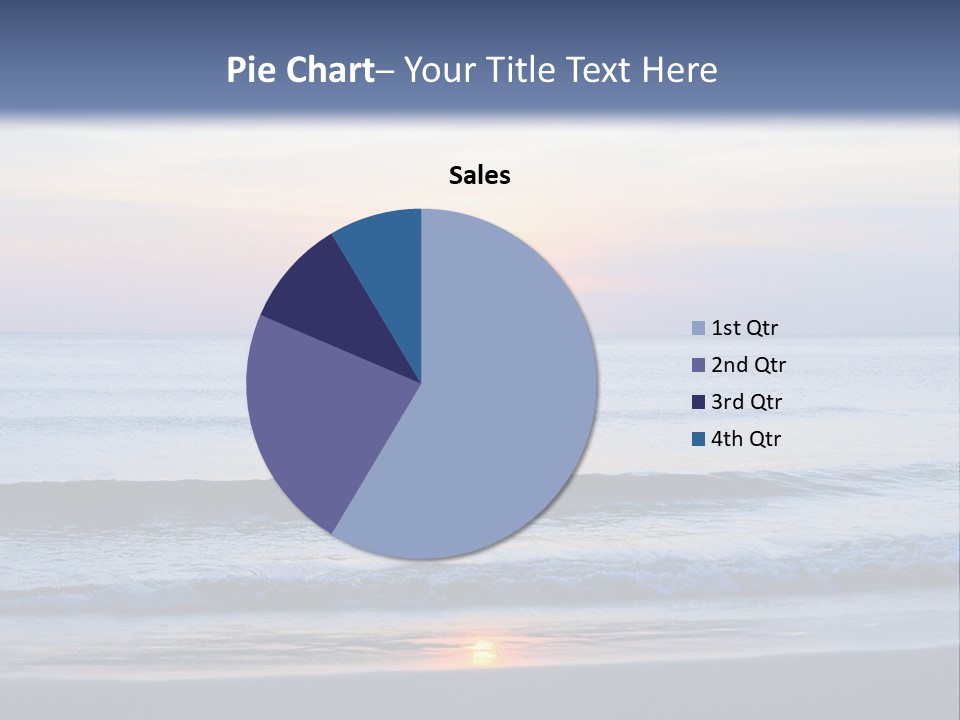 A Blue Ocean With A Sunset In The Background PowerPoint Template