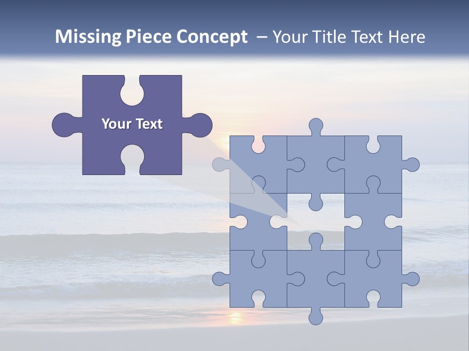 A Blue Ocean With A Sunset In The Background PowerPoint Template