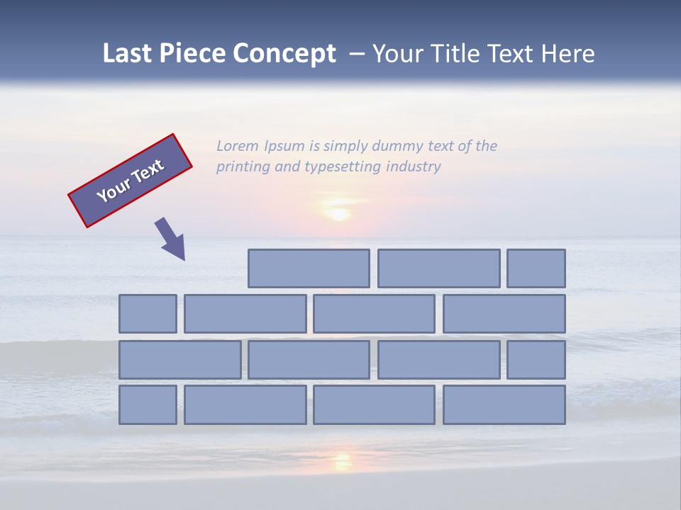 A Blue Ocean With A Sunset In The Background PowerPoint Template