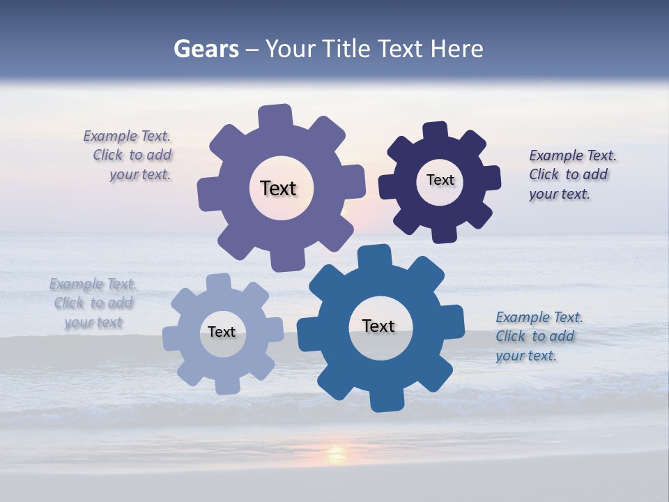 A Blue Ocean With A Sunset In The Background PowerPoint Template