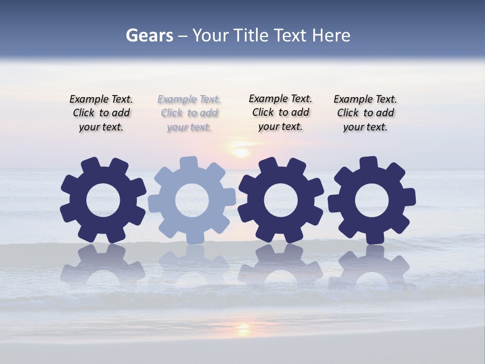A Blue Ocean With A Sunset In The Background PowerPoint Template