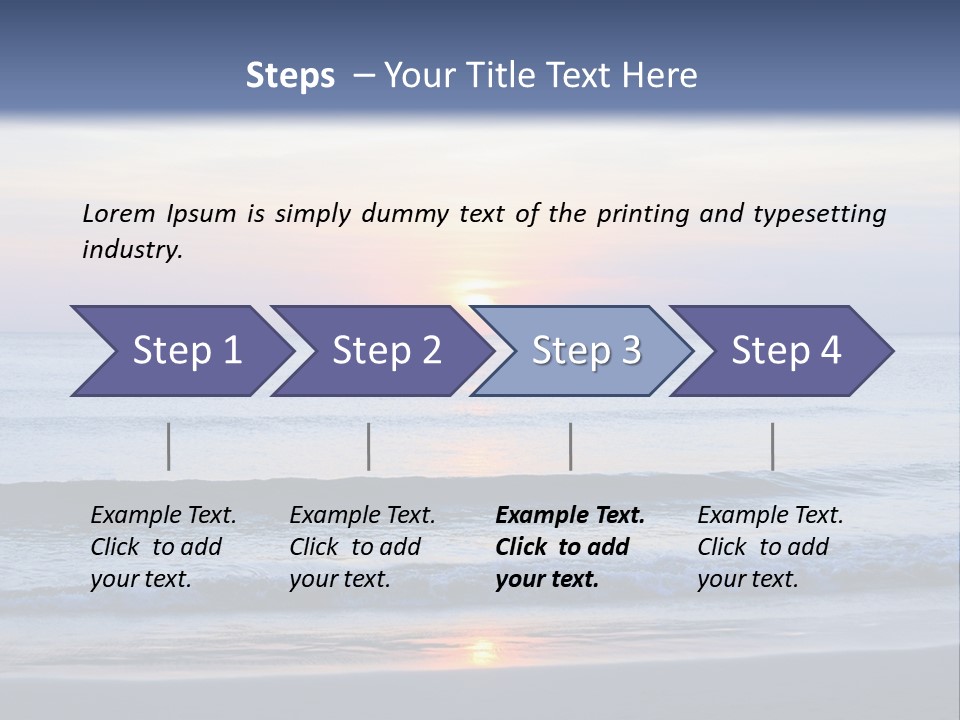 A Blue Ocean With A Sunset In The Background PowerPoint Template