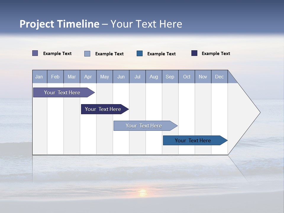 A Blue Ocean With A Sunset In The Background PowerPoint Template