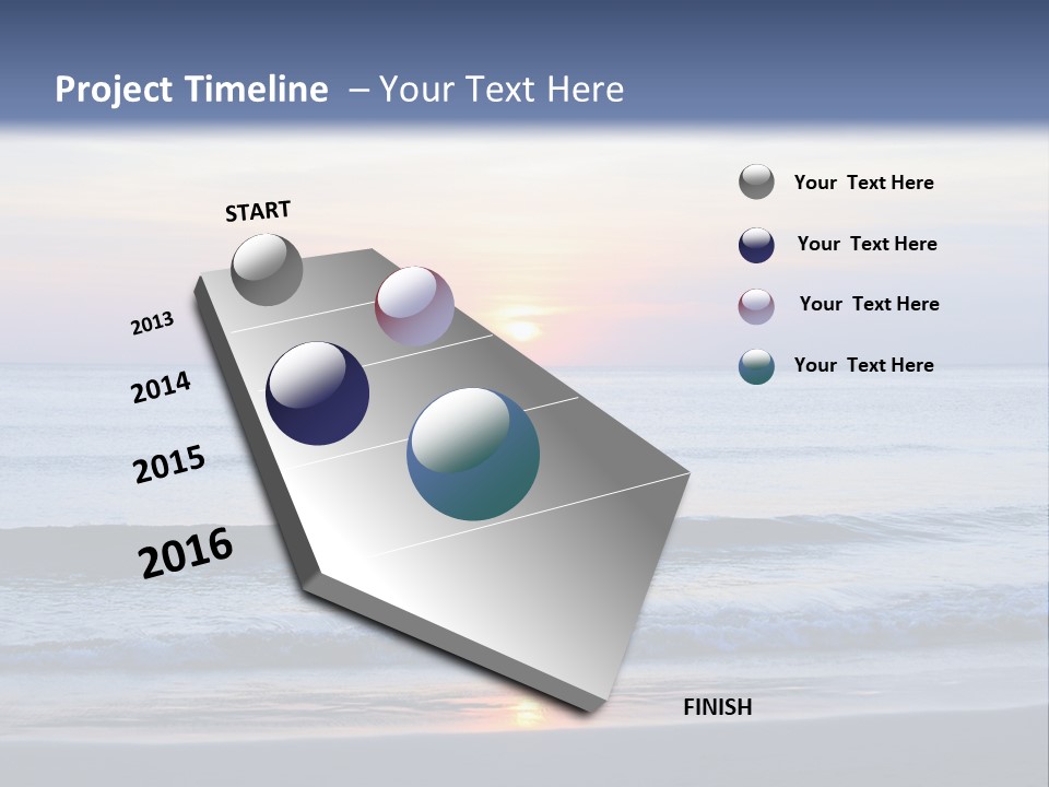 A Blue Ocean With A Sunset In The Background PowerPoint Template