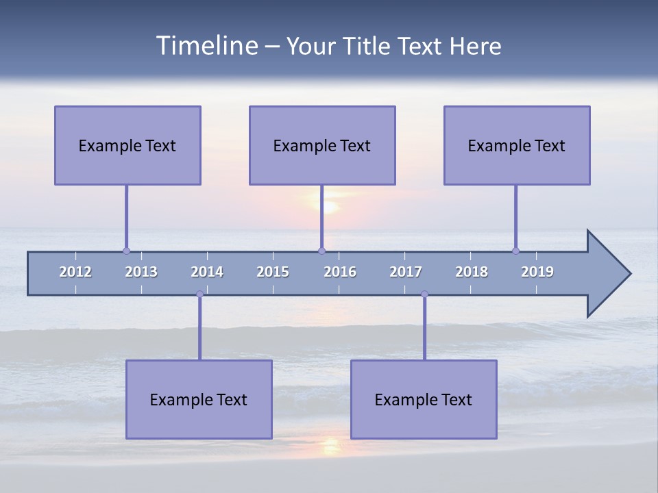 A Blue Ocean With A Sunset In The Background PowerPoint Template