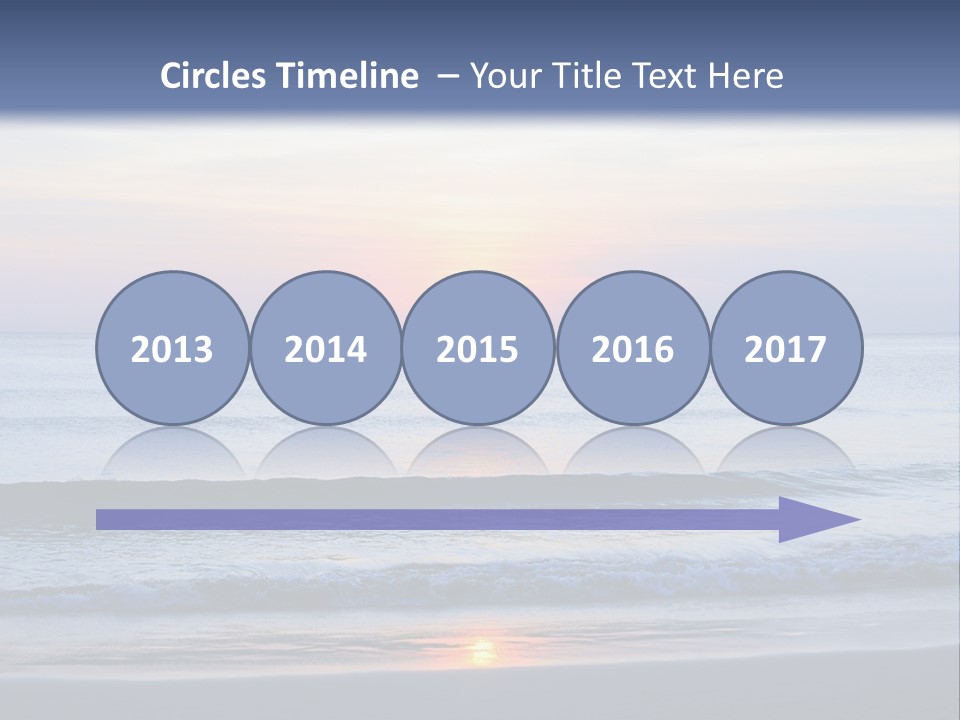 A Blue Ocean With A Sunset In The Background PowerPoint Template