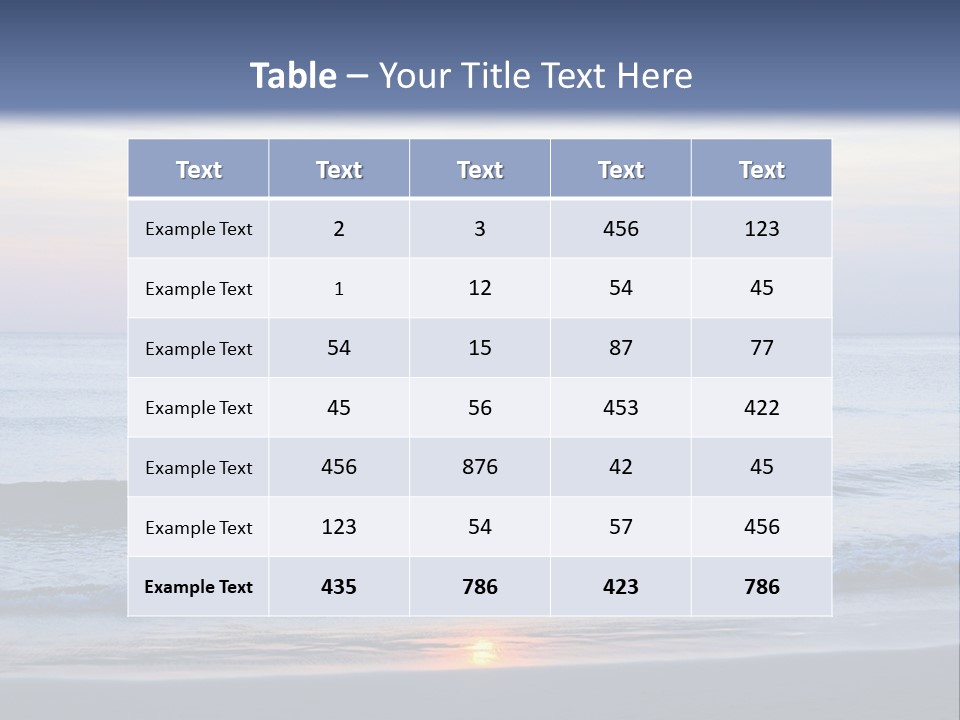 A Blue Ocean With A Sunset In The Background PowerPoint Template