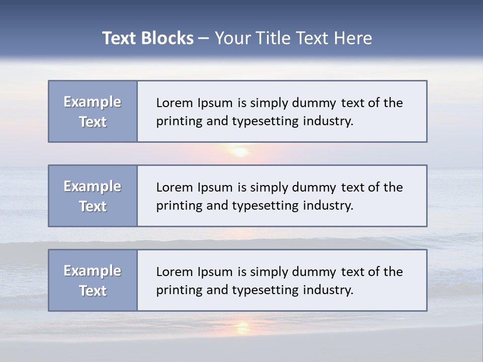 A Blue Ocean With A Sunset In The Background PowerPoint Template