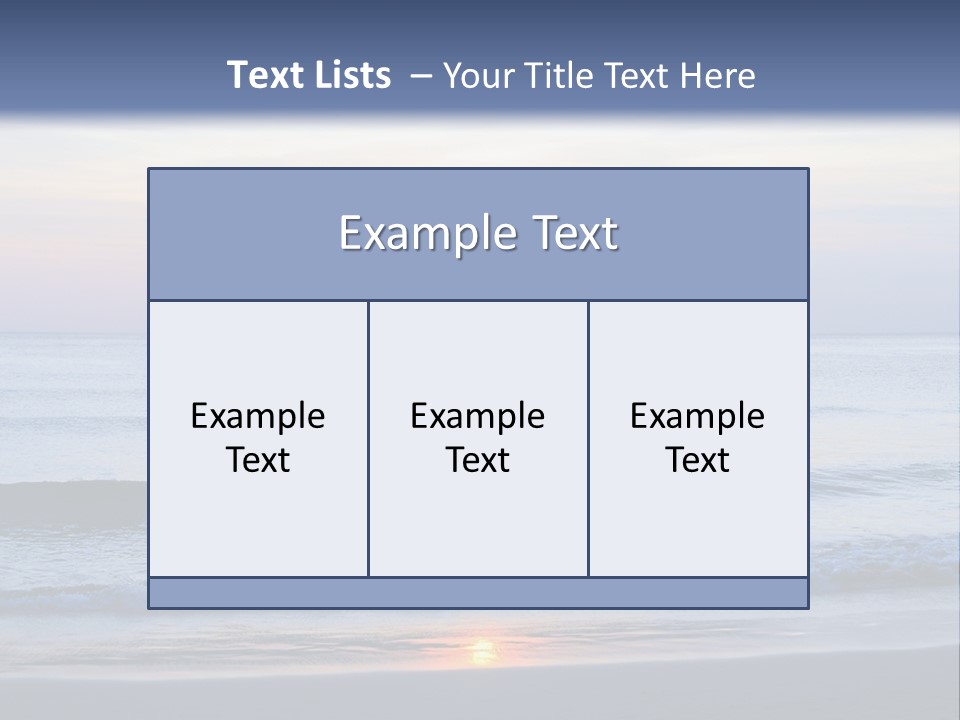A Blue Ocean With A Sunset In The Background PowerPoint Template