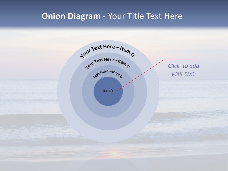 A Blue Ocean With A Sunset In The Background PowerPoint Template