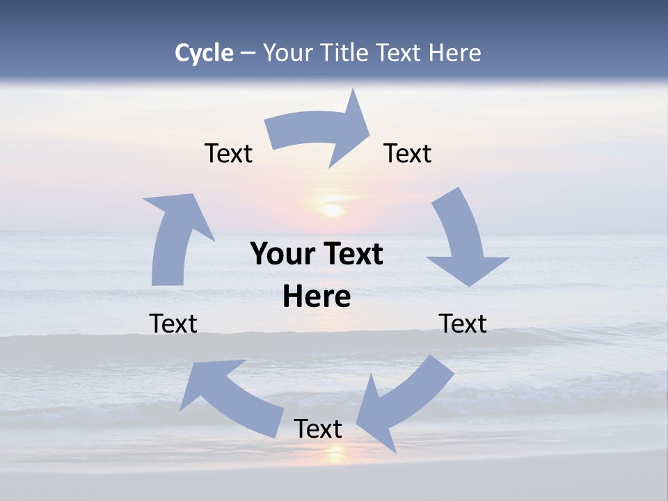 A Blue Ocean With A Sunset In The Background PowerPoint Template