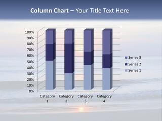A Blue Ocean With A Sunset In The Background PowerPoint Template