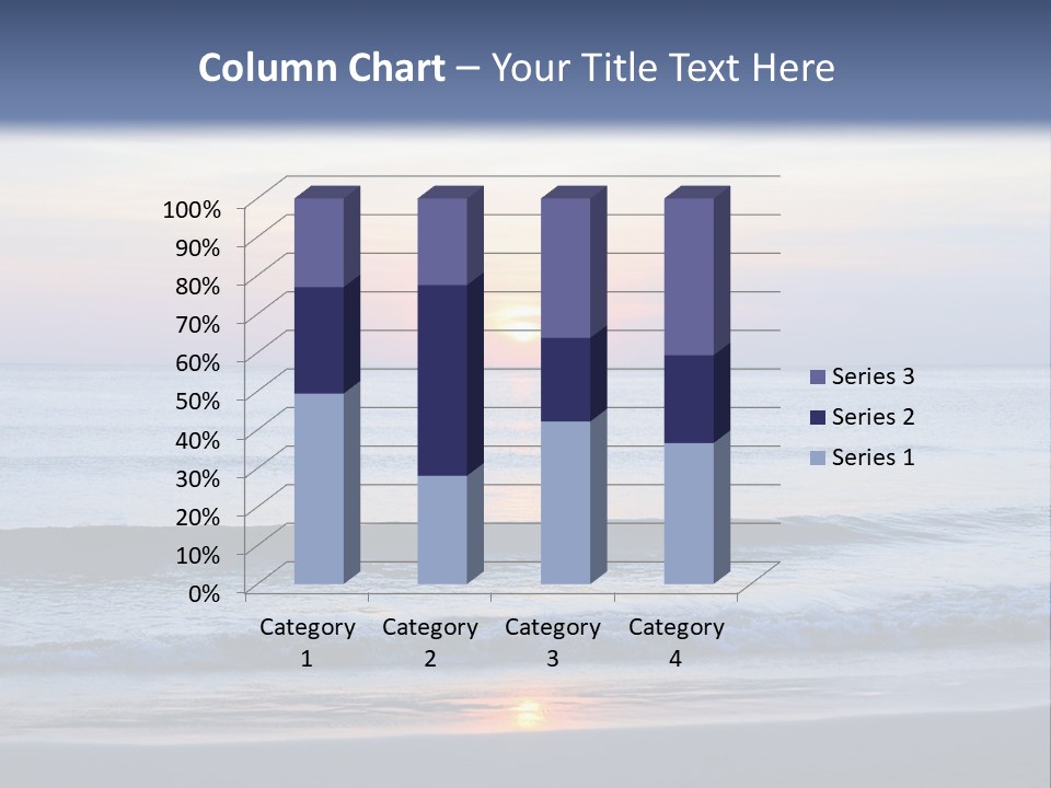 A Blue Ocean With A Sunset In The Background PowerPoint Template