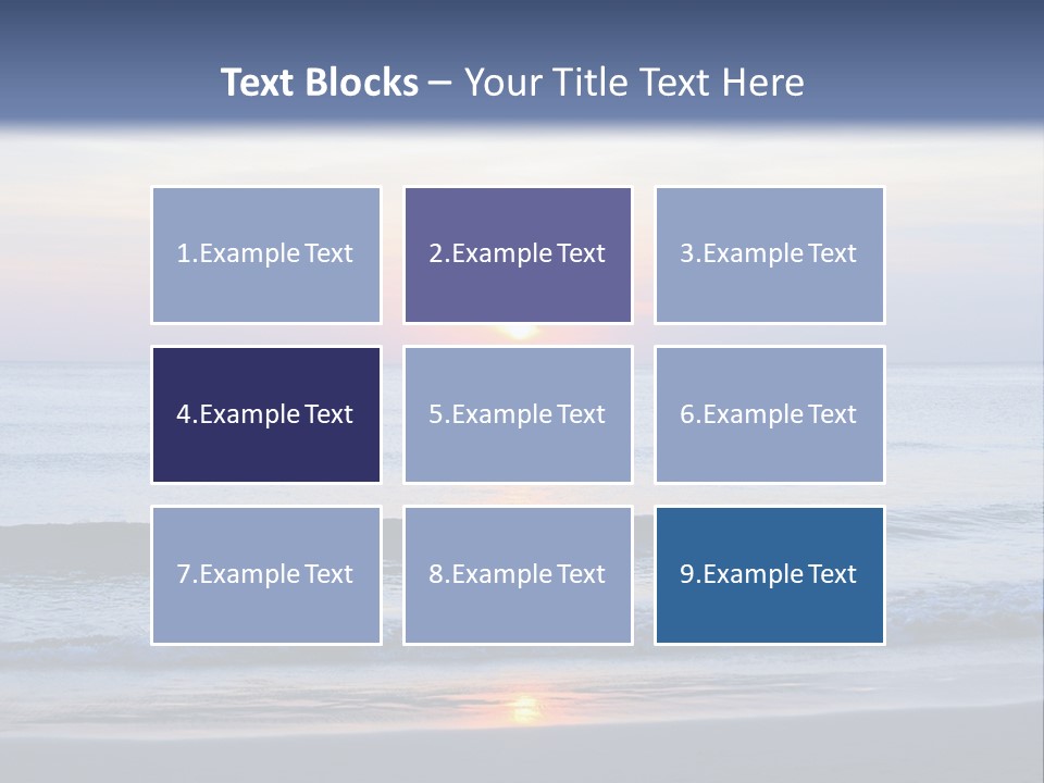 A Blue Ocean With A Sunset In The Background PowerPoint Template