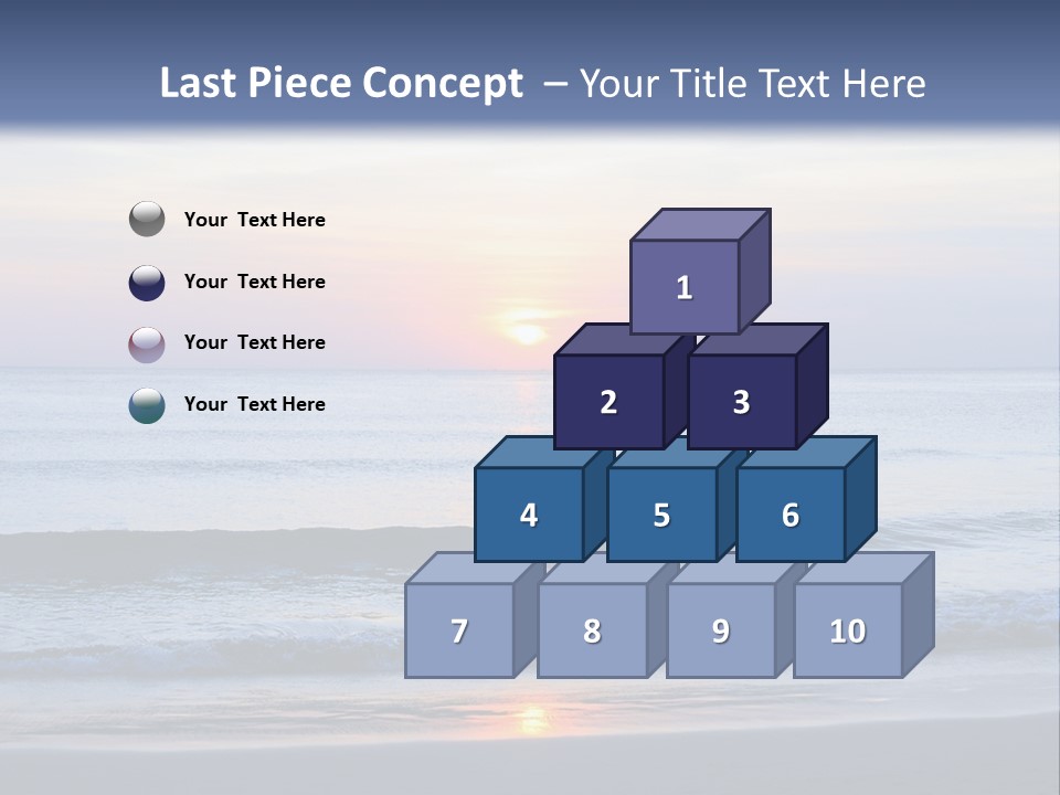A Blue Ocean With A Sunset In The Background PowerPoint Template