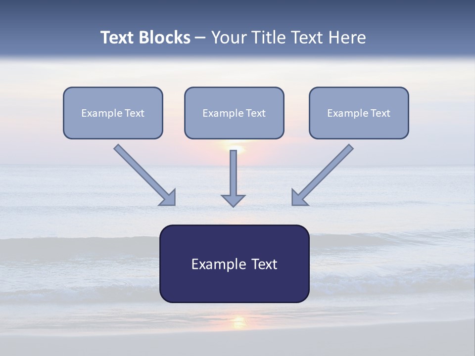 A Blue Ocean With A Sunset In The Background PowerPoint Template