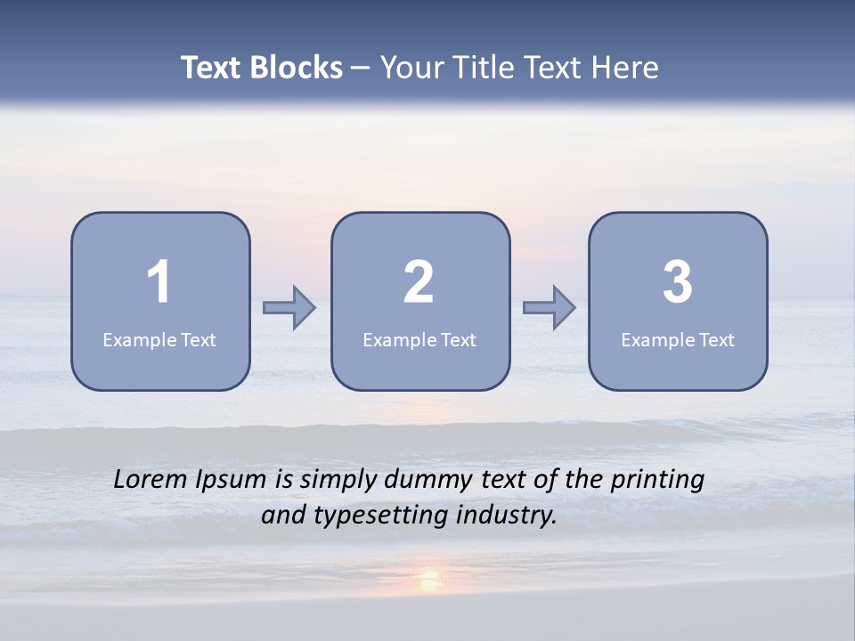 A Blue Ocean With A Sunset In The Background PowerPoint Template
