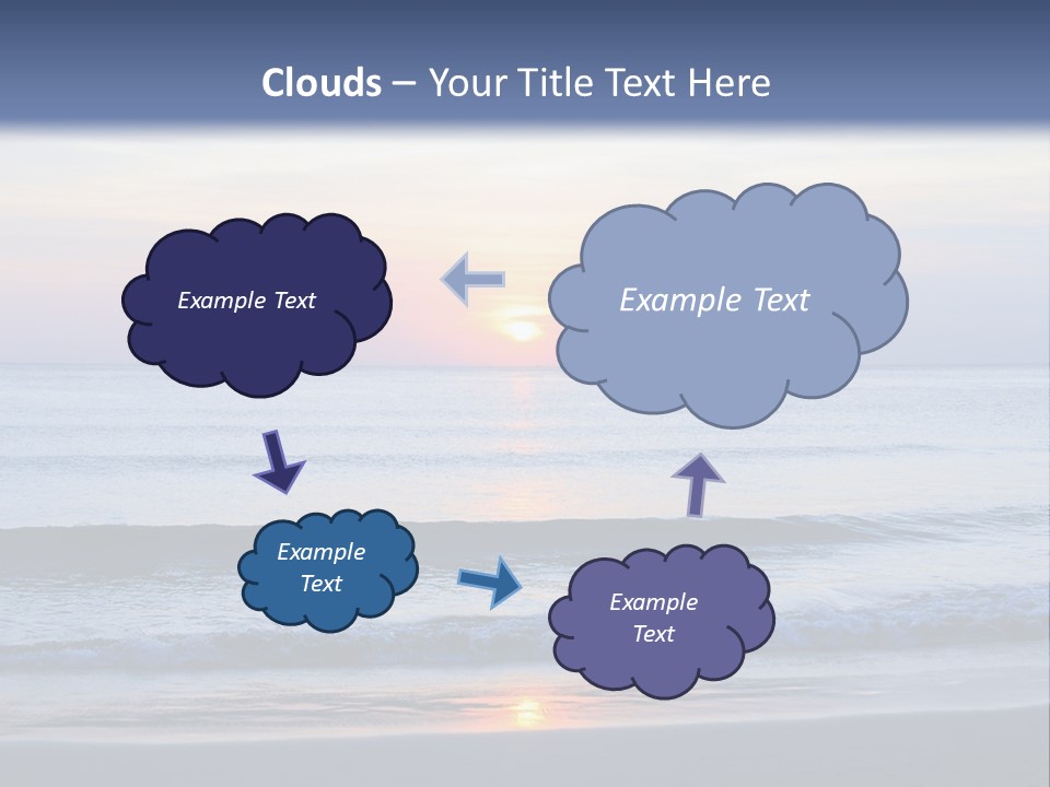 A Blue Ocean With A Sunset In The Background PowerPoint Template