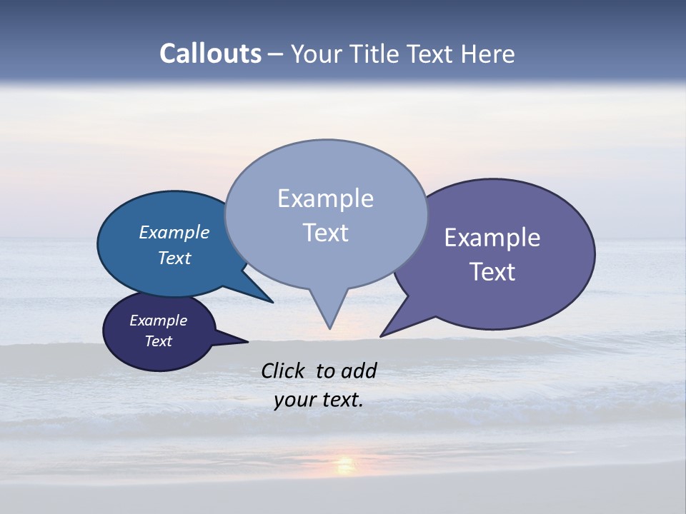 A Blue Ocean With A Sunset In The Background PowerPoint Template