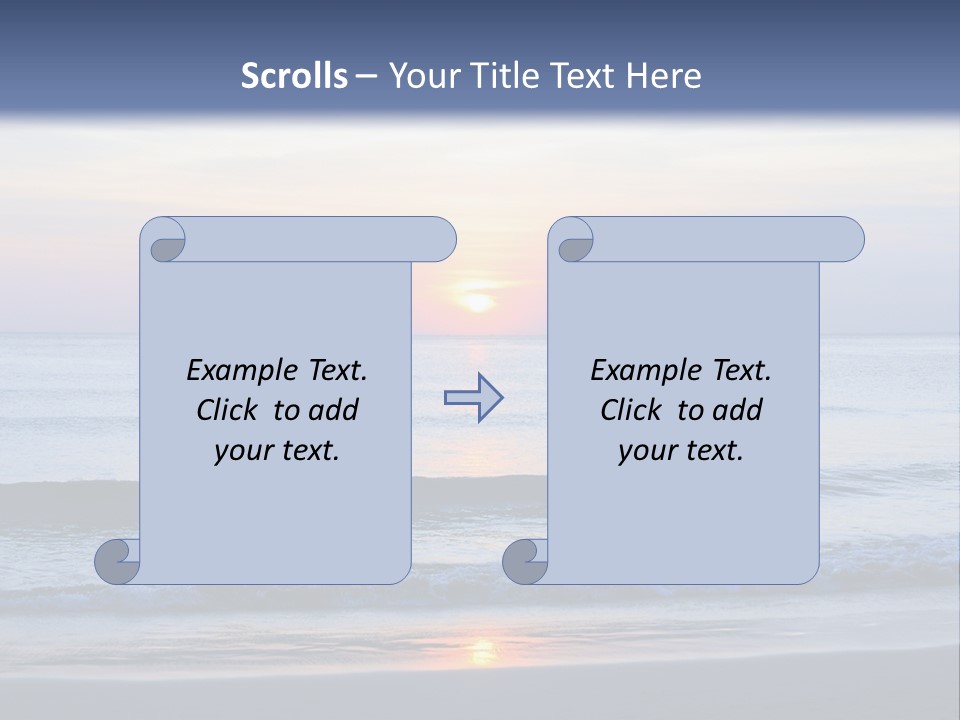 A Blue Ocean With A Sunset In The Background PowerPoint Template