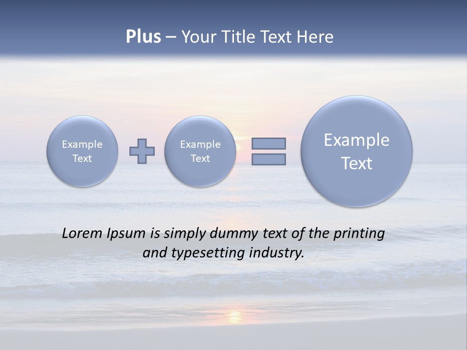 A Blue Ocean With A Sunset In The Background PowerPoint Template