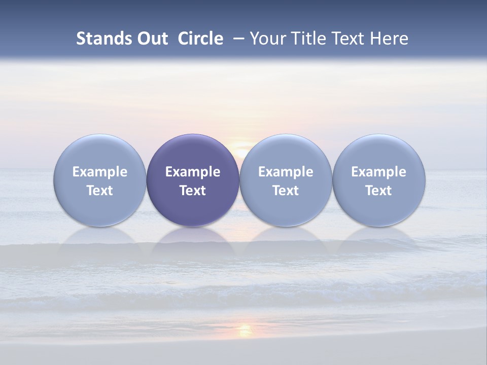 A Blue Ocean With A Sunset In The Background PowerPoint Template