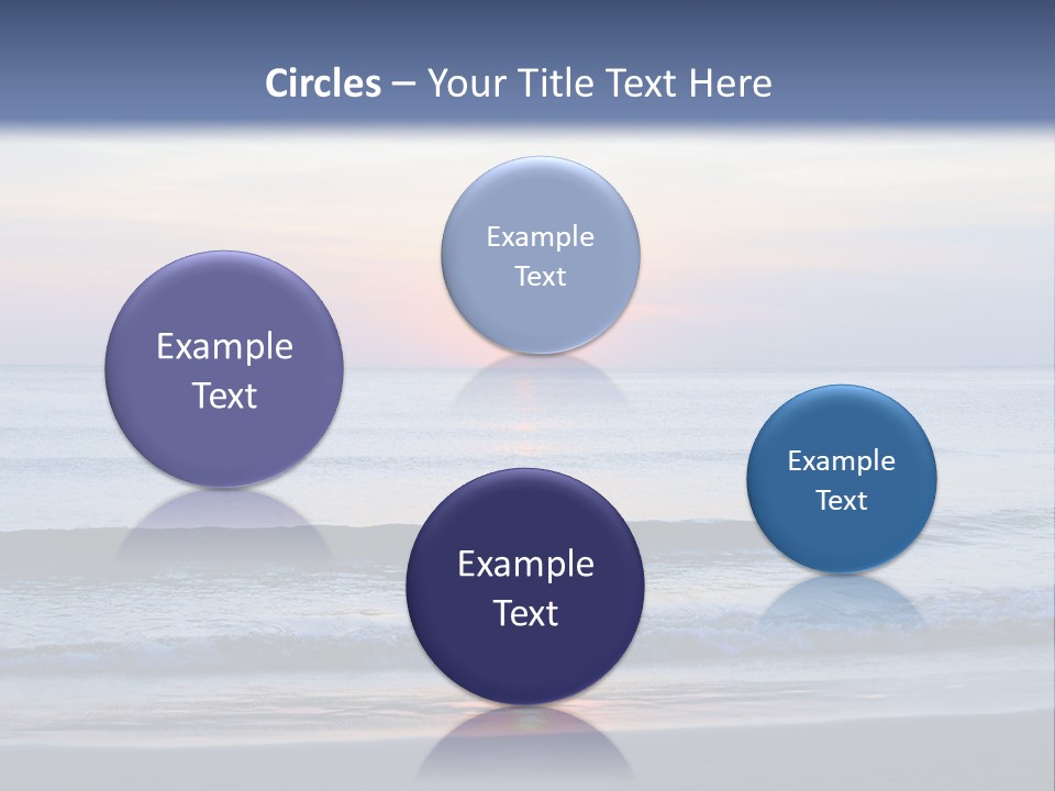 A Blue Ocean With A Sunset In The Background PowerPoint Template