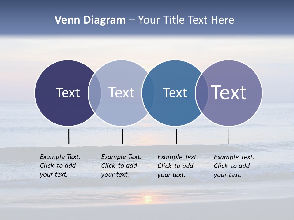 A Blue Ocean With A Sunset In The Background PowerPoint Template