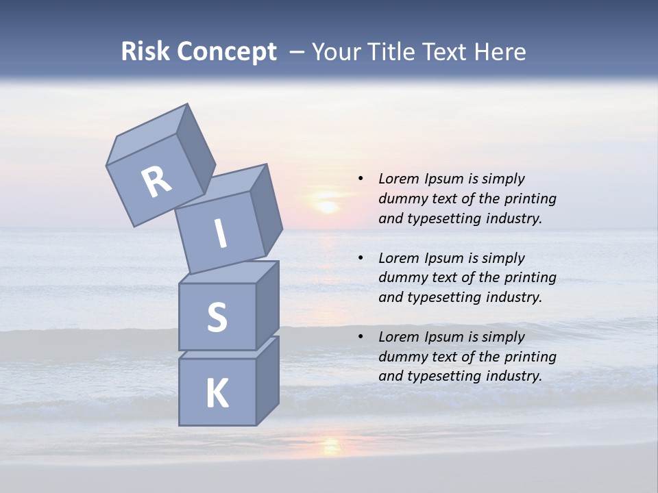 A Blue Ocean With A Sunset In The Background PowerPoint Template