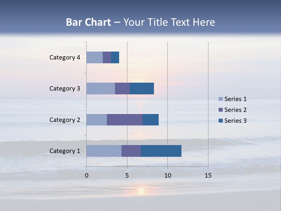 A Blue Ocean With A Sunset In The Background PowerPoint Template
