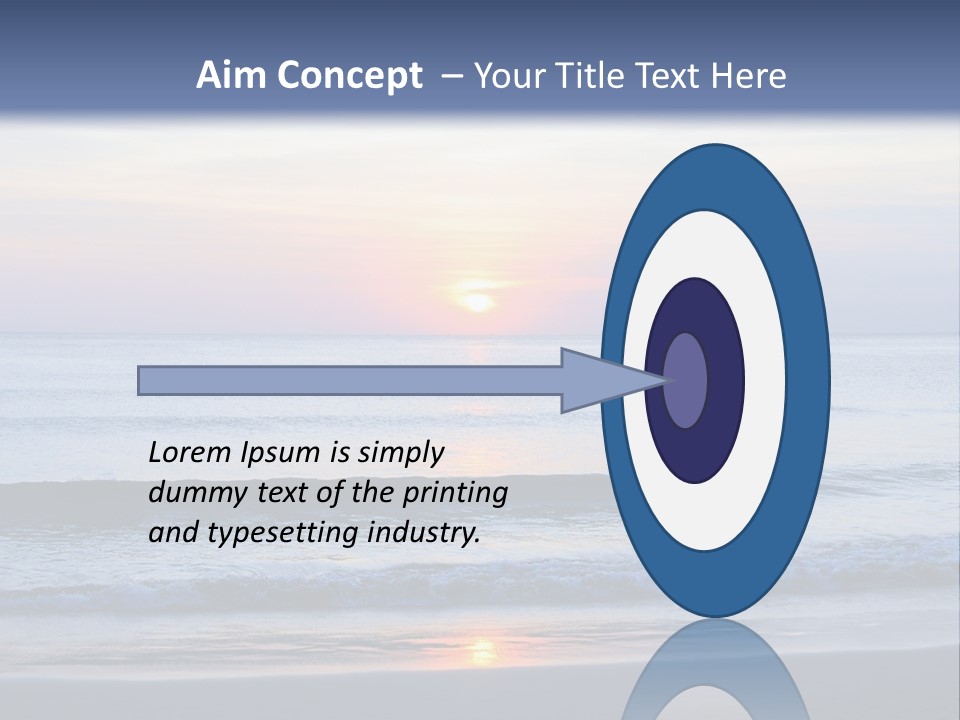 A Blue Ocean With A Sunset In The Background PowerPoint Template