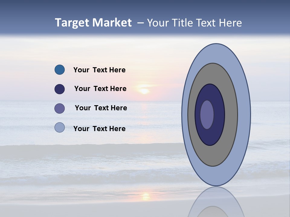 A Blue Ocean With A Sunset In The Background PowerPoint Template